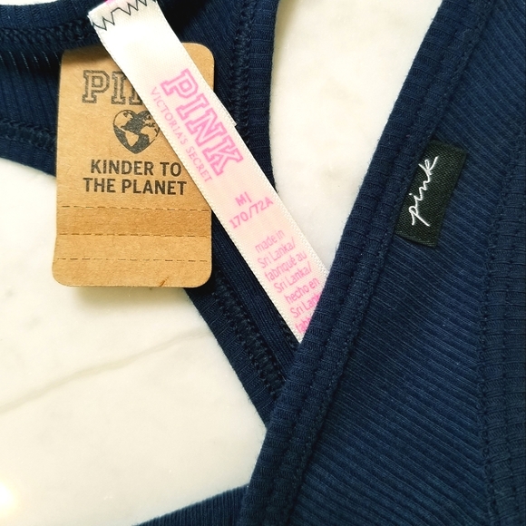 Victoria's Secret PINK Ribbed Cotton Thong Panty w/ Rhinestone Crystal Elements - Picture 7 of 11